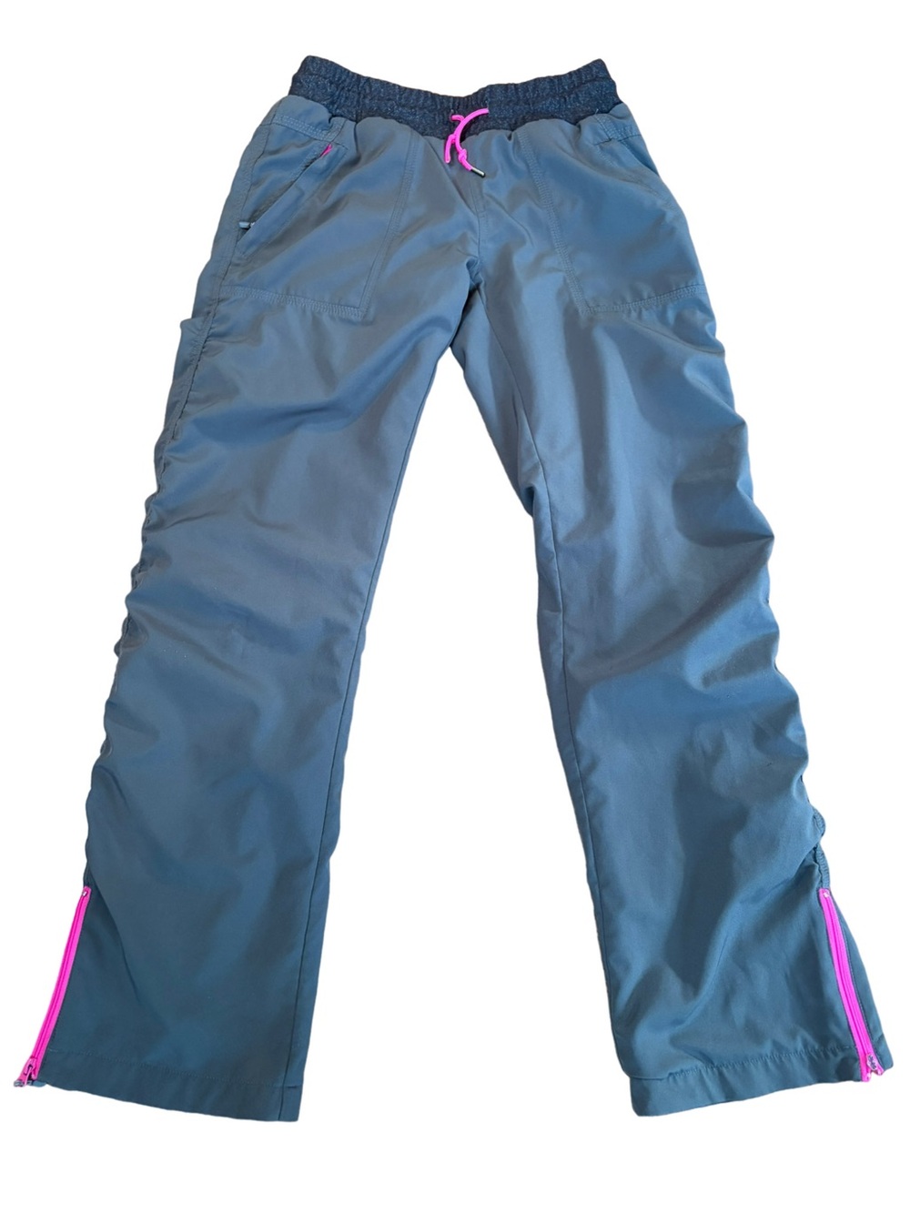 Triple Flip Pink Lined Zip-Hem Grey Athletic Pants XS